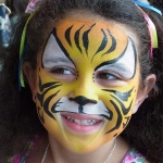 Lion face paint.