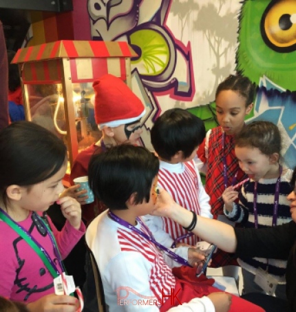 Corporate event with rainy face painting