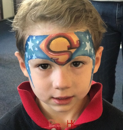 face painting with superman