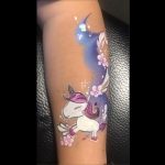 blue cloud Unicorn on arm