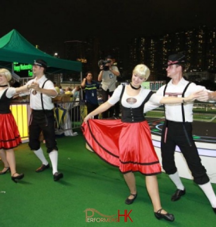 HK four German Dancer performing at Oktoberfest celebrations event in happy valley Jockey club