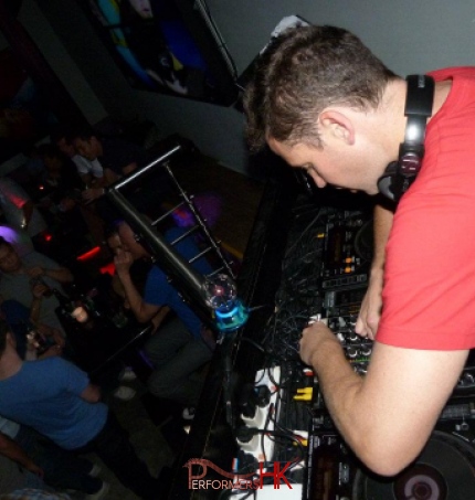 DJ Saab performing in a club in Hong Kong