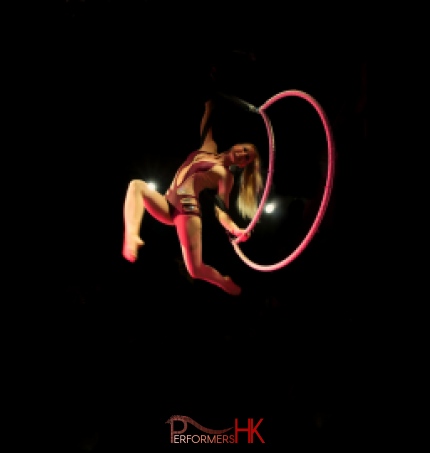 Hoop aerial performance in Hong Kong at a corporate annual dinner