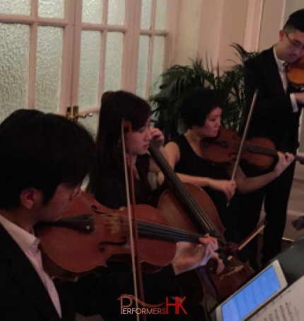 Four String players in Hong Kong performing at the wedding reception