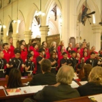 Performing at the church.