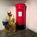 Living statue displaying a new range of handbags, product launch, at the Lightroom art space, Hollywood road.