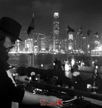 DJ Pure MB at Tsim Sha Tsui harbour in Hong Kong