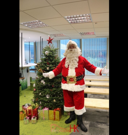 Santa in office in Hong Kong