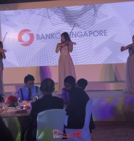 3 girls performing for event bank of singapore