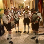 Oktoberfest band playing in the corridor of a Hong Kong Hotel