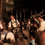 Oktoberfest Oompah band walk around in Soho East walk around entertaining revellers 