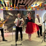 Ukrainian style event with accordion player playing folk music for the British Consulate in Hong Kong