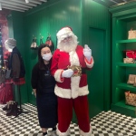 santa martin greeting patrons at coach hong kong store in sogo causeway bay