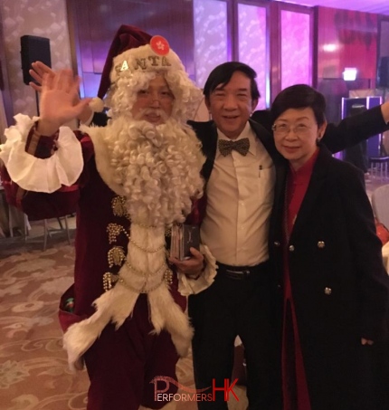 Santa Mario with doctors at an event in Hong kong