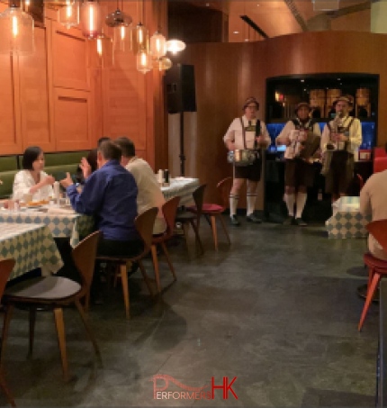 3 piece Oktoberfest band, walk around in laderhosen outfit