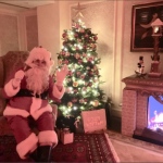 Santa Gerald in a Santa Grotto for American club event 2023 Dec